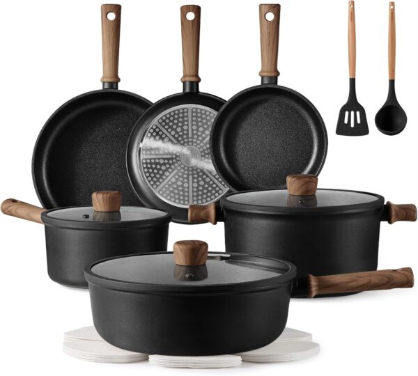Nonstick Pots and Pans,Cookware Set 16pcs Kitchen Cooking Sets, Pot and Pan Non Stick w/Frying pan